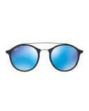Tech Light Ray Double-Bridge Mirrored Sunglasses