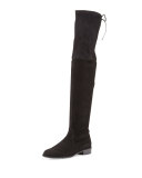 Lowland Suede Over-The-Knee Boot, Black