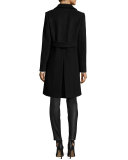 Yvette Long-Sleeve Contrast-Piped Silk Blouse, Antique