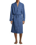 Check Robe with Piping, Navy