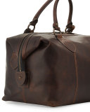 Logan Men's Leather Overnight Bag, Dark Brown