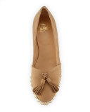 Carmel Studded 70mm Espadrille Flat, Noisette/Light Gold