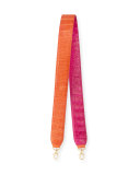 Two-Tone Crocodile Guitar Strap for Handbag, Orange/Pink