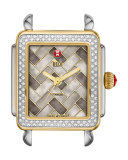 16mm Deco Cocoa Mosaic Diamond Watch Head, Two-Tone