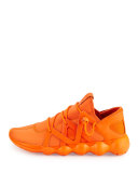 Kyujo Men's Leather Low-Top Sneaker, Orange
