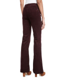 Ginger Flare-Leg Corduroy Pants, Wine