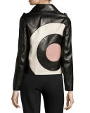 Double-Breasted Leather Moto Jacket