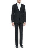 Modern-Fit Wool Suit, Black