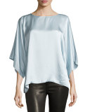 Satin Boxy Square Top, Selenite