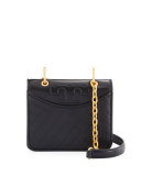 Alexa Mini Quilted Chain Shoulder Bag, Black 
