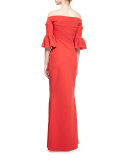 Off-the-Shoulder Ponte Gown, Passion