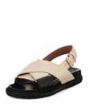 Leather Crisscross Slingback Sandal