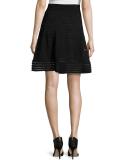 Solid Rib-Stitch A-line Skirt