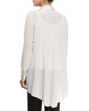 Silk Crepe Tunic w/ Major High-Low Hem