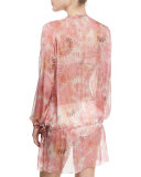 Muslin Floral-Print Sheer Coverup