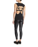 Aura Strappy-Back Performance Tank, Black