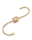 Cognac Mother-of-Pearl Locket Station Bracelet in 18K Yellow Gold