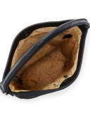Mystery Leather Hobo Bag, Black