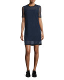 Luna Mesh Shift Dress, Salute