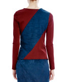 Long-Sleeve Asymmetric Colorblock Tee
