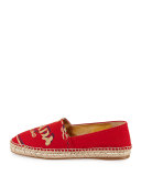 Logo-Embroidered Espadrille Flat