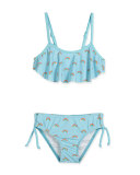 Rainbow Chaser Ruffle Bikini, Pale Blue, Size 6M-7