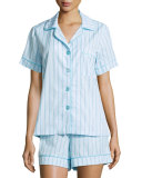 Striped Shorty Pajama Set, Turquoise