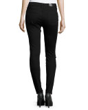 Low-Rise Denim Skinny Jeans, Black