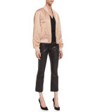 Souvenir Embroidered Bomber Jacket, Blush 