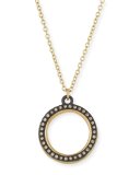 Old World Midnight Pavé Diamond Circle Pendant Necklace