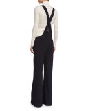 Stretch Crepe Overalls, Dark Night