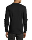Elbow-Patch Long-Sleeve T-Shirt, Black