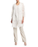 Rain Lace Sheer Topper Jacket, White
