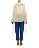 High-Waist Straight-Leg Jeans, Denim