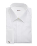 Formal Covered Placket Dress Shirt, White