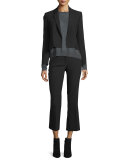 Distressed Slub-Knit Cashmere Sweater, Charcoal