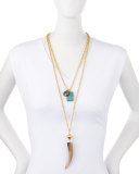 Double-Strand Horn Pendant Necklace, 33"L