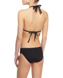 Island Goddess Halter Bikini Swim Top, Black