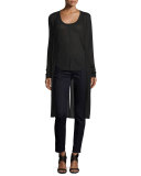 Giselle Long Asymmetric Cutaway Hem Cardigan
