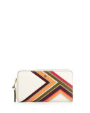 Robinson Multi-Stripe Continental Wallet, New Ivory 