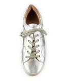 Dakota Metallic Low-Top Sneaker, Silver