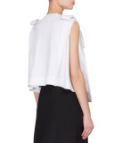 Sleeveless Shoulder-Ties T-Shirt, White