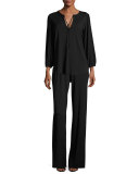 Mathilde Tie-Neck Jersey Top 
