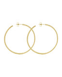 18k Gold Caviar Beaded Hoop Earrings, 50mm