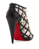 Pearly Lattice 120mm Red Sole Bootie, Black