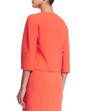 3/4-Sleeve Open-Front Jacket, Persimmon