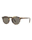 Gregory Peck Round Sunglasses, Light Brown