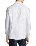 Dobby Slim-Fit Sport Shirt, White