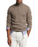 2-Ply Cashmere Half-Zip Pullover Sweater