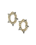 Crystal-Encrusted Spiked Earrings